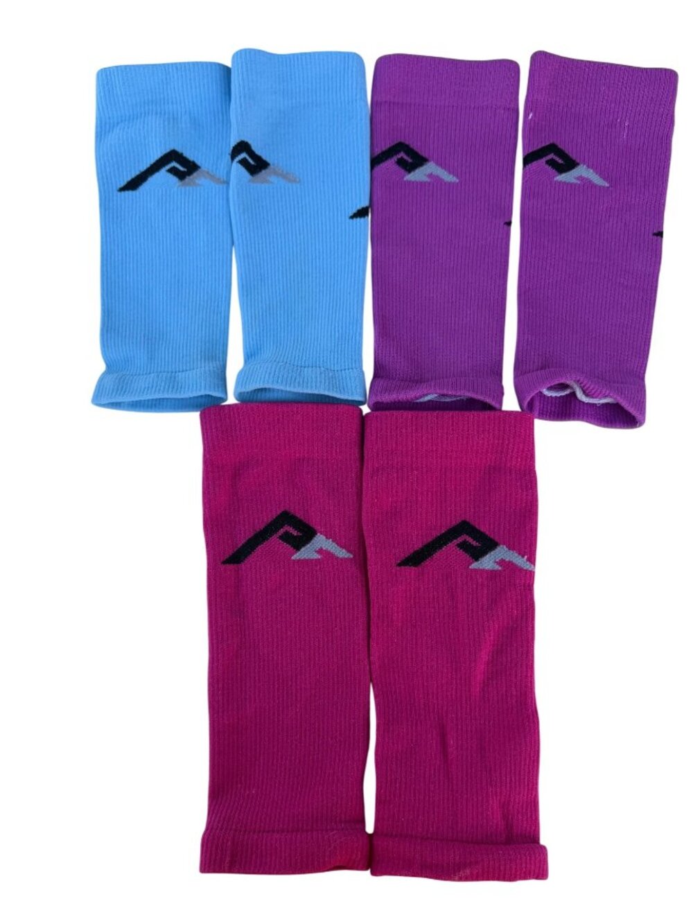 LOT 3 Magenta/Light Blue/Purple Procompression Calf Sleeves Women Size S/M-READ